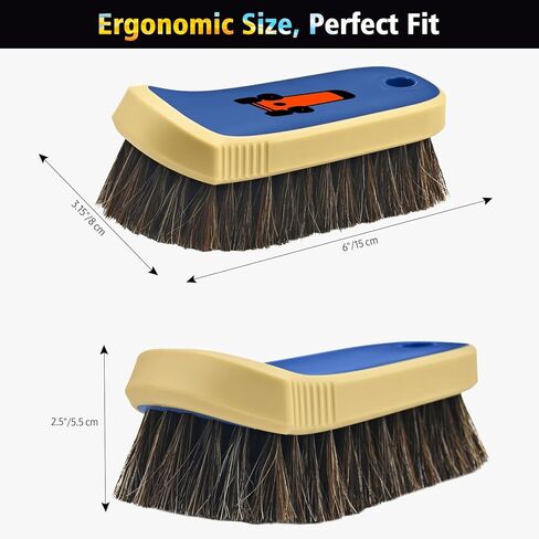 فرشاة تنظيف جلدية، فرشاة تنظيف السيارة بشعيرات طويلة من شعر الحصان للمقعد الجلدي الداخلي للسيارة والأثاث المنزلي in Kuwait