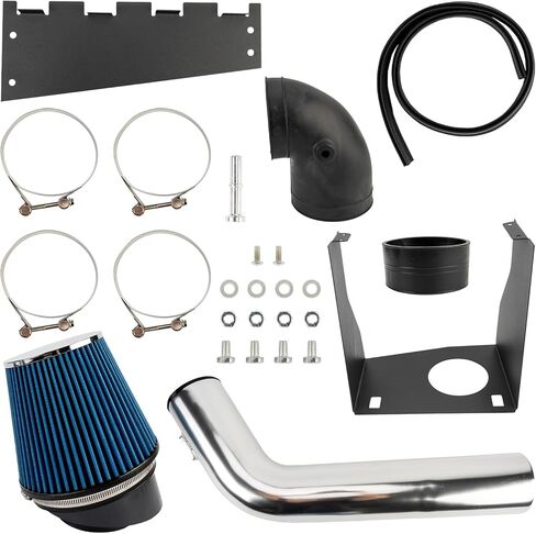 طقم نظام سحب الهواء البارد مقاس 4 بوصات من KAX + درع حراري متوافق مع 2009-2010 F150 5.4L، 2007-2014 Expedition، Navigator، أزرق in Kuwait