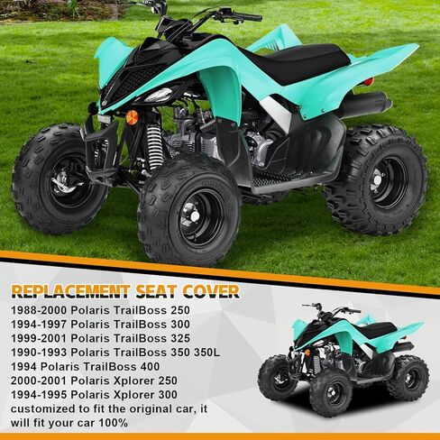 Seat Cover Replcaement for 1988-2001 Polaris Trail Boss 250 300 325 350 400, 1994-95 Xplorer 300, 2000-01 Xplorer 250, Black in Saudi Arabia