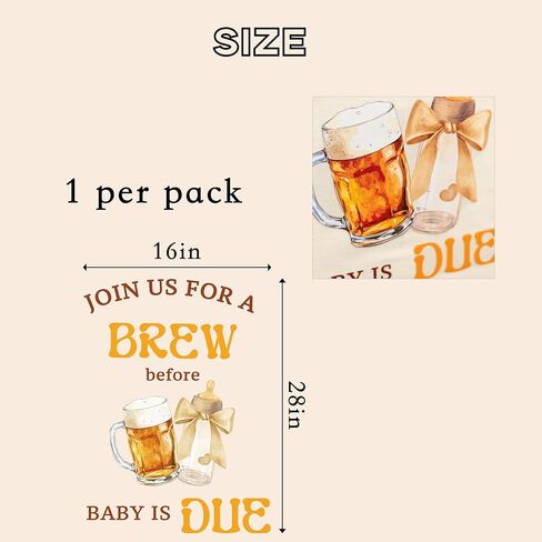 Join Us for A Brew Before Baby is Due Wall Decal - Baby Shower Party Decor,Brewing Gender Reveal Party Supplies,Beer Sign Balloon Arch Backdrop in Saudi Arabia