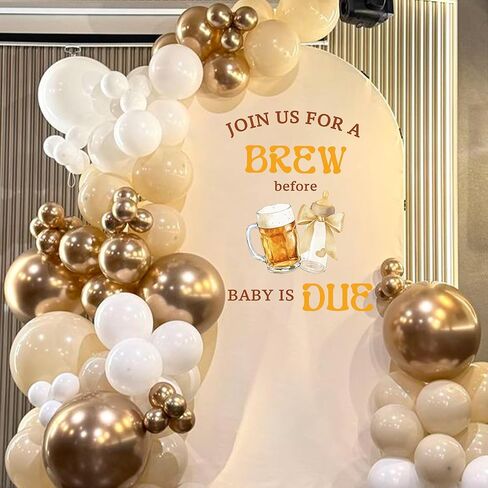Join Us for A Brew Before Baby is Due Wall Decal - Baby Shower Party Decor,Brewing Gender Reveal Party Supplies,Beer Sign Balloon Arch Backdrop in Saudi Arabia