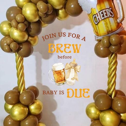 Join Us for A Brew Before Baby is Due Wall Decal - Baby Shower Party Decor,Brewing Gender Reveal Party Supplies,Beer Sign Balloon Arch Backdrop in Saudi Arabia
