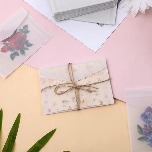 200 PCS Glassine Envelopes 4.5 × 3.2" Translucent Envelope for Stamps, Clear Envelope Self Sealing Large Envelopes for Seeds Stamp Coin Collecting Lottery Ticket Card(200) in Saudi Arabia