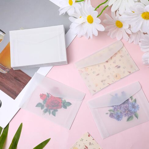 200 PCS Glassine Envelopes 4.5 × 3.2" Translucent Envelope for Stamps, Clear Envelope Self Sealing Large Envelopes for Seeds Stamp Coin Collecting Lottery Ticket Card(200) in Saudi Arabia