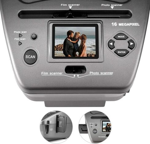 Digital Film & Photo Scanner – Converts 35mm/135 Slides, Negatives,NameCard & 3.5x5/4x6/5x7 Photos to 22MP JPEG – Slide & Negative Converter with 2.4" LCD & 4GB SD Card in Kuwait