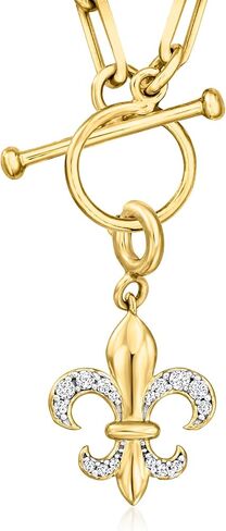 Ross-Simons 0.10 ct. t.w. Diamond Fleur-De-Lis Charm in 18kt Gold Over Sterling in Saudi Arabia