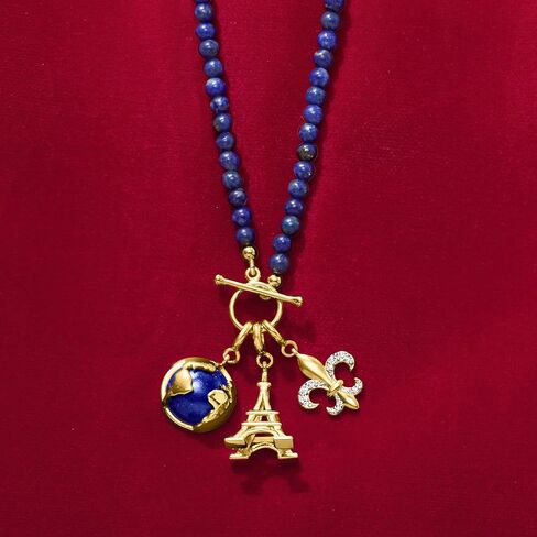 Ross-Simons 0.10 ct. t.w. Diamond Fleur-De-Lis Charm in 18kt Gold Over Sterling in Saudi Arabia