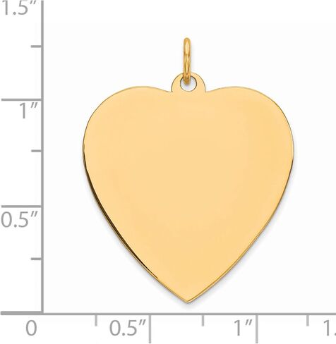 Ss/Gold Plated Sterling Silver Gp Engraveable Heart Polished Disc Charm (Length=31) (Width=25) in Saudi Arabia