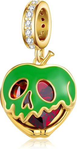Poison Apple Charm 925 Sterling Silver Evil Queen Apple Skull Face Jewelry Gift Cosplay for Evil Queen Accessories for Women in Saudi Arabia