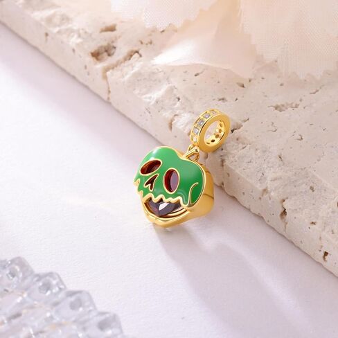 Poison Apple Charm 925 Sterling Silver Evil Queen Apple Skull Face Jewelry Gift Cosplay for Evil Queen Accessories for Women in Saudi Arabia