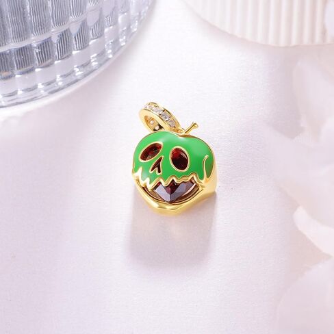 Poison Apple Charm 925 Sterling Silver Evil Queen Apple Skull Face Jewelry Gift Cosplay for Evil Queen Accessories for Women in Saudi Arabia
