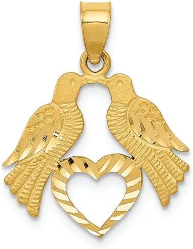 FJC Finejewelers طيور الحب المصقولة بالذهب الأصفر عيار 14 قيراط مع سحر القلب in Saudi Arabia