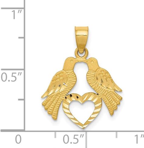 FJC Finejewelers طيور الحب المصقولة بالذهب الأصفر عيار 14 قيراط مع سحر القلب in Saudi Arabia