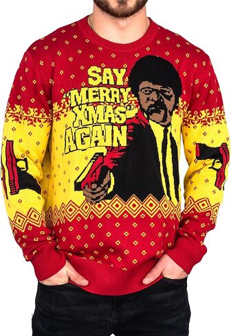Ripple Junction Pulp Fiction Say Merry Xmas Again Ugly Christmas Sweater in Saudi Arabia