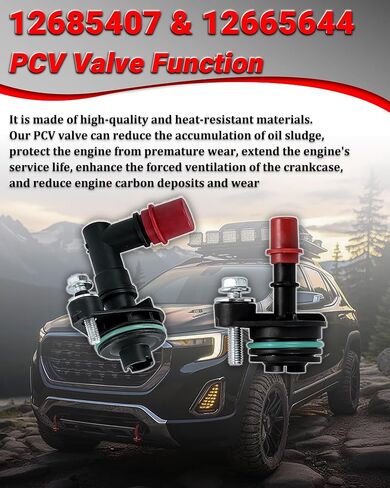 12685407 & 12665644 صمام PCV - صمام تهوية علبة المرافق الإيجابية متوافق مع Chevy Cruze، Equinox، Malibu، Trax، Volt، GMC Terrain، Buick Encore (2016-2024) in Kuwait
