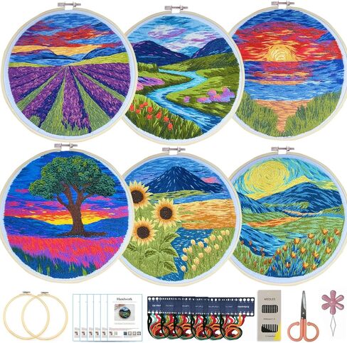 ماي دير مجموعة خياطة متقاطعة مختومة مجموعة كاملة من مجموعات التطريز للمبتدئين، 11CT 3 جدائل - زهور الكرز 26.38 × 20.9 انش in Kuwait