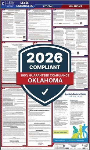 J. J. Keller & Associates, Inc. 2026 Oklahoma and Federal Labor Law Poster (English, OK State) - OSHA Compliant All-in-One Laminated Poster in Saudi Arabia