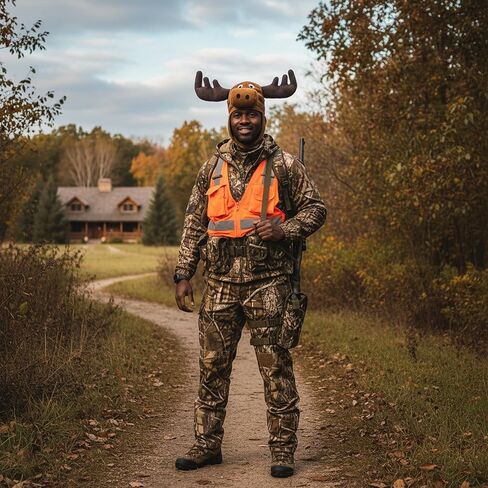 Vaulted Skulls & Co Moose Hat | Deer Hats | Moose Antlers Costume Hat | Animal Winter Hats | Deer Antlers Costume | Mooses Costumes Accessories | Brown | Adjustable Size | Adult in Saudi Arabia