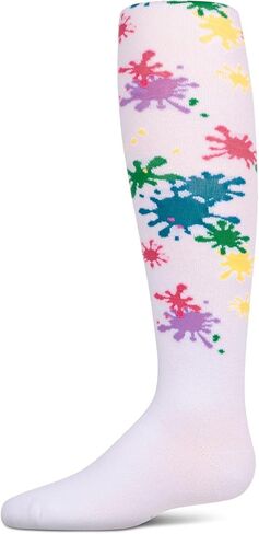 MeMoi Girls “Splatter Paint" Opaque Stretch Cotton Tights in Saudi Arabia
