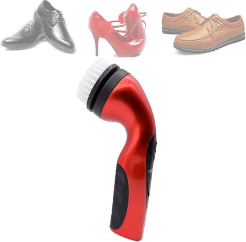 Rechargeable Cleaning Brush Kit, Shoe Polishing Machine with 6 Replaceable Brush Heads, Enhanced Cleaning Efficiency & Ergonomic Premium Grip, Saving Time for Leather Shoes and Sneakers,Red in Saudi Arabia