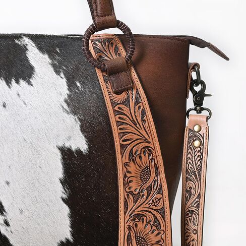 American Darling Tote Hair-On Hand Tooled Genuine Leather Western Women Bag Handbag Purse | Travel Bags College Casual in Saudi Arabia