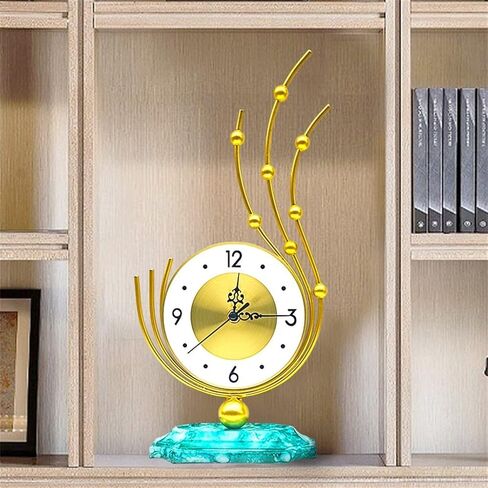 Circular Chinese Decorative Iron Silent Walking Clock Imitation Marble in Saudi Arabia