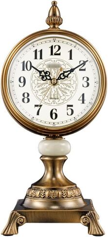 Sitting Room Seat Clock Metal Plated Copper Quartz Pendulum Table Retro in Saudi Arabia
