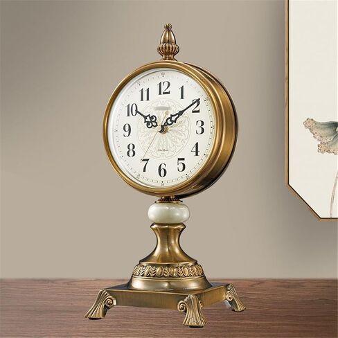 Sitting Room Seat Clock Metal Plated Copper Quartz Pendulum Table Retro in Saudi Arabia