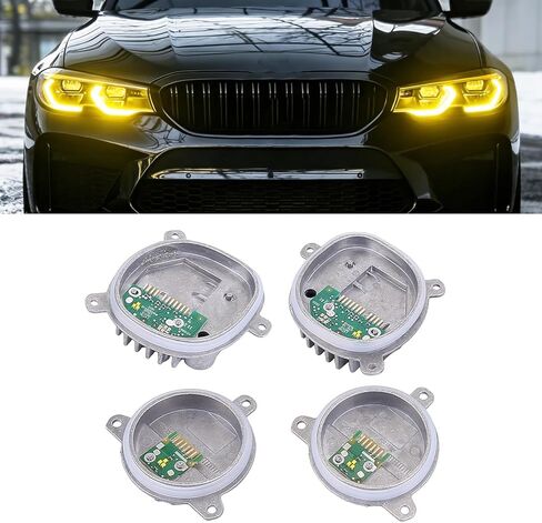 63118737144 Drl وحدة وحدة التحكم، Led Drl عيون الملاك مناسبة لـ 2020-2021 لسيارات BMW 330e 2021 لسيارات BMW 330e Xdrive 2019-2021 لسيارات BMW 330i 330i Xdrive 2020-2021 لسيارات BMW M340i M340i Xdrive 4 قطع in Saudi Arabia