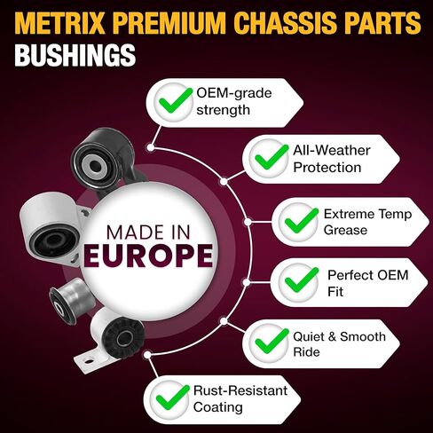 Metrix Premium Chassis Parts - Front Stabilizer Bar Bushing Kit Fits 2005-2009 Ford Mustang 32 mm Diameter Bar, Replacement K201490, Made in Europe in Saudi Arabia