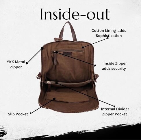 Genuine Italian Leather Bundle – 14.5" Beige Leather Backpack with Adjustable Straps & Small Crossbody Bag for Women – Stylish, Trendy, and Versatile Set for Everyday Use in Saudi Arabia