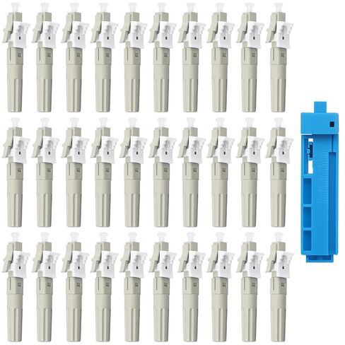 Duogalia-10 Pack LC UPC Single Mode Fiber Optic Cable Quick Connector Fast Connection Adapter for 0.9/2.0/3.0/2.0 * 3.0mm Fiber Round Cable(Blue) in Kuwait