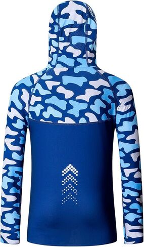 Boys Fishing Shirt UPF 50+ Sun Protection Hooded Shirt, Quick Dry UV Rash Guard Fishing Hoodie for Kids Outdoor in Saudi Arabia