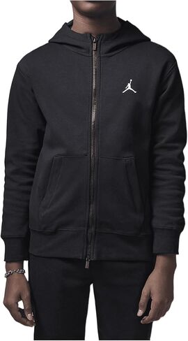 هودي جوردان Dri-FIT Sport للأطفال الكبار مصنوع من الصوف بسحاب كامل (95D273-023، أسود) مقاس صغير in Kuwait
