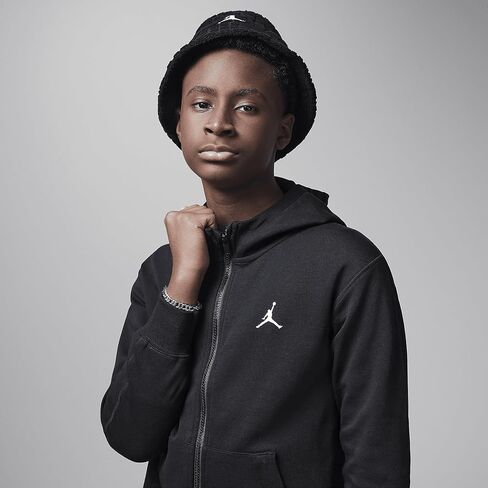هودي جوردان Dri-FIT Sport للأطفال الكبار مصنوع من الصوف بسحاب كامل (95D273-023، أسود) مقاس صغير in Kuwait