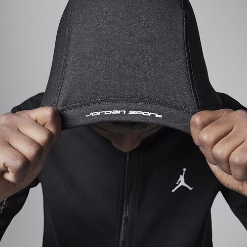 هودي جوردان Dri-FIT Sport للأطفال الكبار مصنوع من الصوف بسحاب كامل (95D273-023، أسود) مقاس صغير in Kuwait