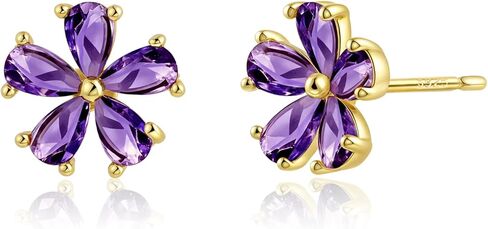 Hypoallergenic Flower Stud Earrings for Women | Dainty 14K Gold Plated Cubic Zirconia Jewelry with 925 Sterling Silver Post | Gift for Sensitive Ears, Daily & Occasions in Saudi Arabia