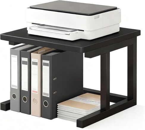 Desktop Printer Stand, 19.7″x 15.7″ 2-Tier Large Printer Shelf fit 3D Laser Printer/Scanner/Fax Machine, Industrial Storage Rack for Home Office Storage, Black P5040-B in Saudi Arabia