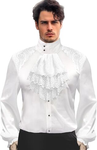 Mens Pirate Vampire Shirt Renaissance Victorian Medieval Gothic Shirt in Saudi Arabia
