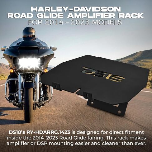 DS18 RY-HDARRG.1423 Motorcycle Amplifier Mounting Rack – Compatible with Road Glide Touring Motorcycles 2014–2023, OEM Bolt-On Metal Audio Amp Bracket in Saudi Arabia