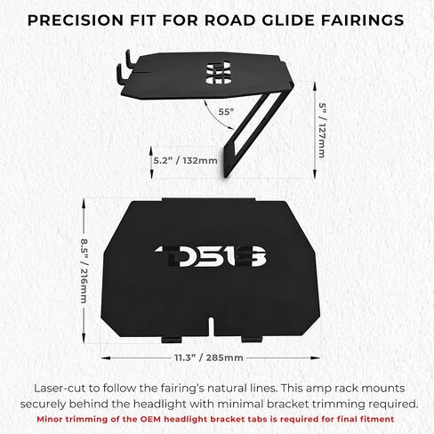 DS18 RY-HDARRG.1423 Motorcycle Amplifier Mounting Rack – Compatible with Road Glide Touring Motorcycles 2014–2023, OEM Bolt-On Metal Audio Amp Bracket in Saudi Arabia