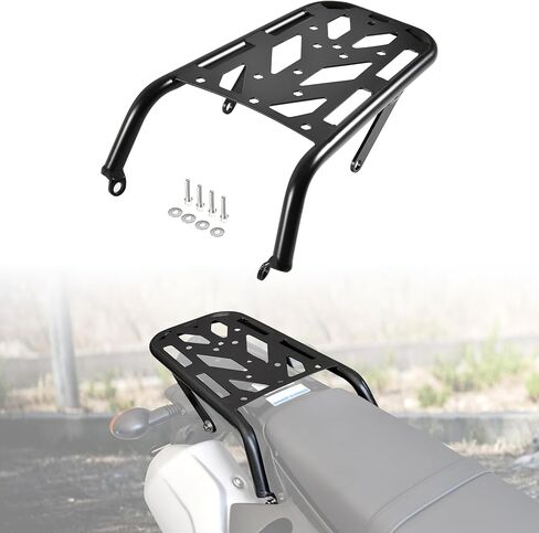 Rear Rack Motorcycle Black Luggage Shelf Bracket with Hand Grip Rear Tail Storage Rear Cargo Carrier for Kawasaki KLX 230 2022-2024 in Saudi Arabia