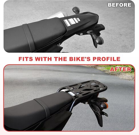 Rear Rack Motorcycle Black Luggage Shelf Bracket with Hand Grip Rear Tail Storage Rear Cargo Carrier for Kawasaki KLX 230 2022-2024 in Saudi Arabia