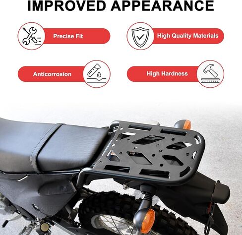 Rear Rack Motorcycle Black Luggage Shelf Bracket with Hand Grip Rear Tail Storage Rear Cargo Carrier for Kawasaki KLX 230 2022-2024 in Saudi Arabia