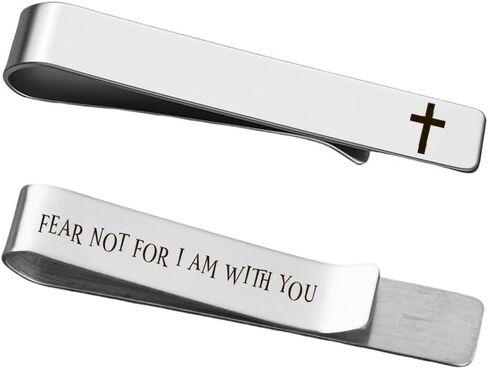 Novelty Religious Cross Tie Clip - Christian Birthday Christmas Gifts for Son Grandson Graduation Valentines Gift Ideas in Saudi Arabia