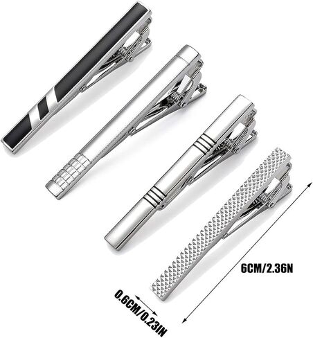 4Pcs Stylish Varnish Tie Clip, Men's Business Tie Clip, Suitable For Formal And Casual Occasions in Saudi Arabia