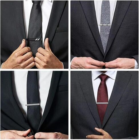 4Pcs Stylish Varnish Tie Clip, Men's Business Tie Clip, Suitable For Formal And Casual Occasions in Saudi Arabia