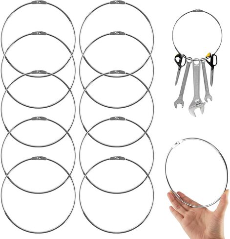 10 عبوات من حلقات أوراق فضفاضة مقاس 6 بوصات، حلقات كتب مطلية بالنيكل لبطاقات الفهرس، سلاسل المفاتيح، الحرف اليدوية، المكتب، المدرسة، المنزل (10) in Kuwait