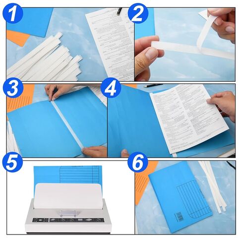 Homakover 25 Pcs 11.2inch Thermal Glue Strips with Mesh Backing, 12mm Wide Hot Melt Adhesive Glue Strips for 80-110 Sheet Capacity, Thermal Binding Tape for Book Albums Pictures Files Binding Repair in Saudi Arabia