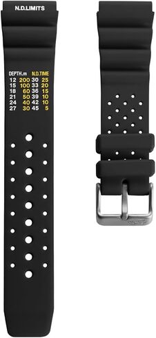 حزام ساعة WatchGecko Abyss PU مطاط ProDive، إبزيم من الفولاذ المقاوم للصدأ 316L، مقاوم للماء، متعدد الألوان، 20 مم، 22 مم in Kuwait